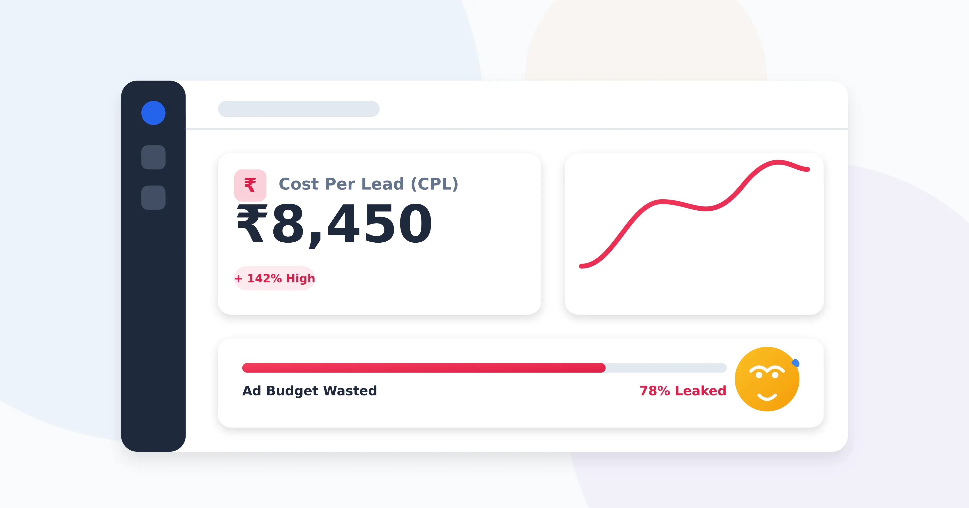 Indian real estate marketer looking stressed at high Cost Per Lead metrics